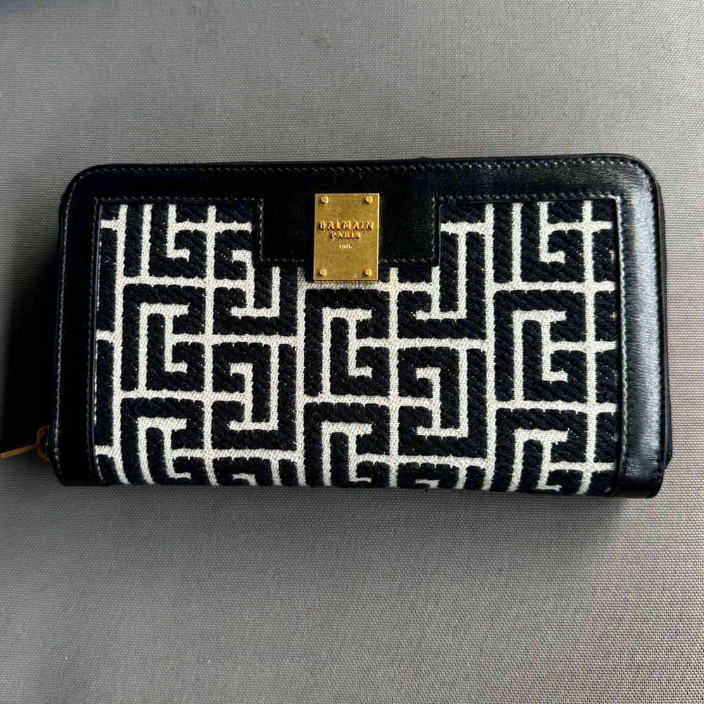 New Balmain 1945 zip around wallet clutch